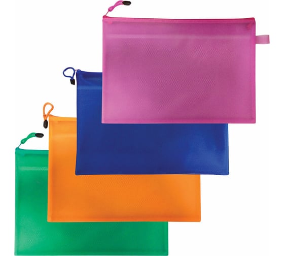 Изображение товара Папка-конверт 12 шт в упаковке BRAUBERG на молнии МАЛОГО ФОРМАТА 240х175мм А5 2 отделения ПВХ Energy  229553