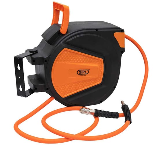 Изображение товара Катушка автоматическая с пневматическим шлангом закрытого типа SIPL шланг резина+пвх 15+1 м NWA-D15