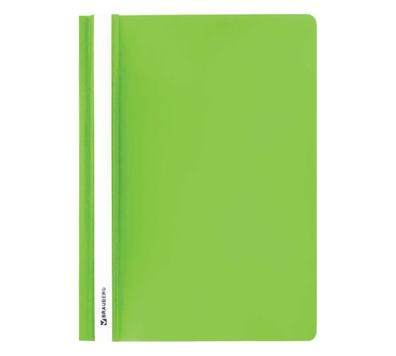 Изображение товара Скоросшиватель 25 шт в упаковке BRAUBERG пластиковый  А4 130/180 мкм салатовый  228674