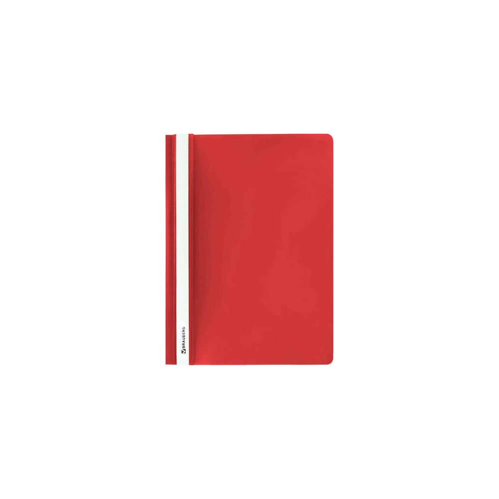 Пластиковый скоросшиватель BRAUBERG визитница 18 листов красный