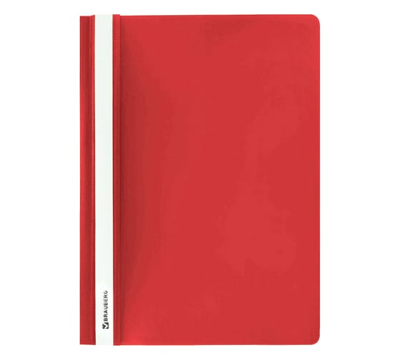 Изображение товара Скоросшиватель 25 шт в упаковке BRAUBERG пластиковый  А4 130/180 мкм красный  220384