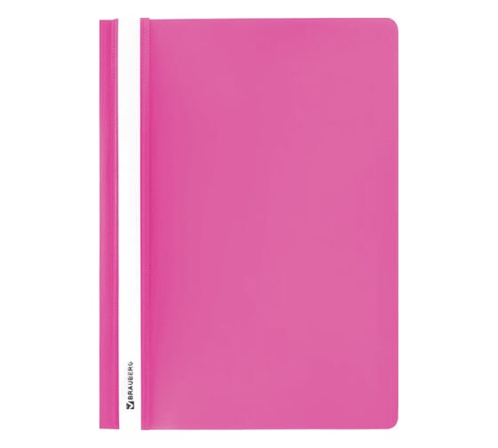 Изображение товара Скоросшиватель 25 шт в упаковке BRAUBERG пластиковый А4 130/180 мкм розовый 228672