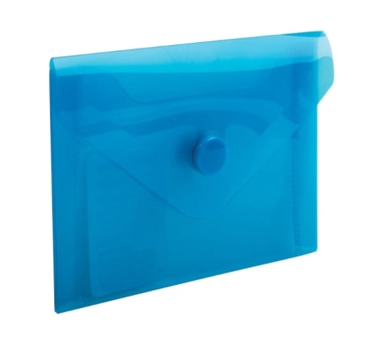 Изображение товара Папка-конверт 20 шт в упаковке BRAUBERG с кнопкой МАЛОГО ФОРМАТА 74х105 мм А7 д/карт визиток, син 0,18 мм 227323