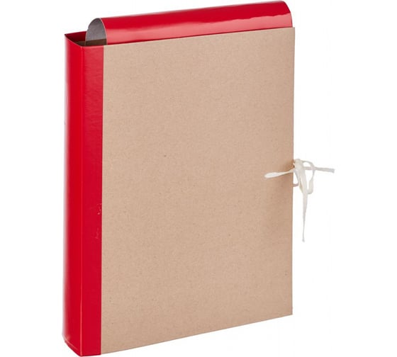 Изображение товара Архивная папка 25 шт в упаковке Attache крафт/бумвинил 5 см 4 завязки красная 54818