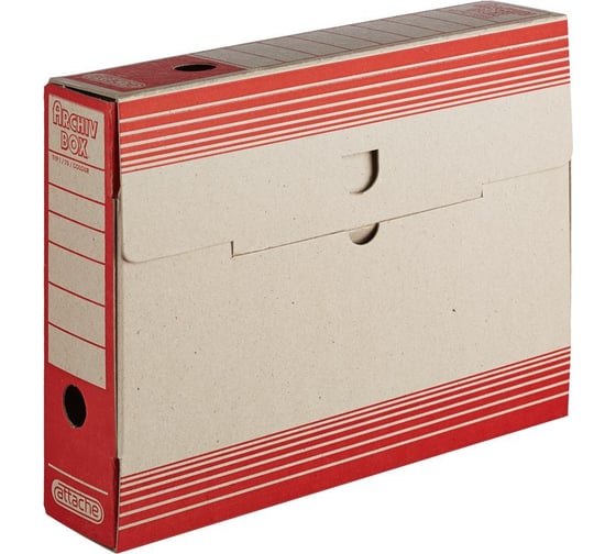 Изображение товара Архивный короб 25 шт в упаковке Attache 75 мм переплетный картон красный 390817