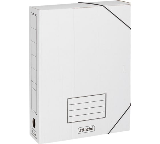 Изображение товара Архивный короб на резинке 35 шт в упаковке Attache 75 мм белый 131302