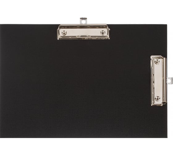 Изображение товара Папка-планшет 50 шт в упаковке Attache A4 горизонтальный с двумя зажимами черный 1205202