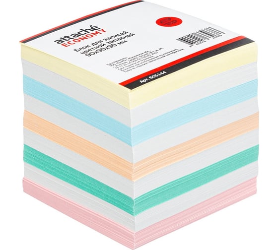 Изображение товара Цветной запасной блок-кубик 18 шт в упаковке Attache ЭКОНОМ 9х9х9 60-80 г 605144