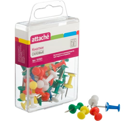 Изображение товара Силовые кнопки для пробковых досок Attache 30 шт в упаковке AL-TS1002-30VH 55365
