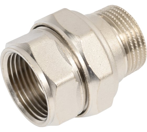 Изображение товара Сгон разъемный (американка) LD PRIDE DN25 (1") ВР/НР латунь никель с биркой LD.67.530.25