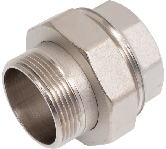 Изображение товара Сгон разъемный LD Pride, американка, DN40, 1 1/2" ВР/НР, латунь никель LD.67.530.40