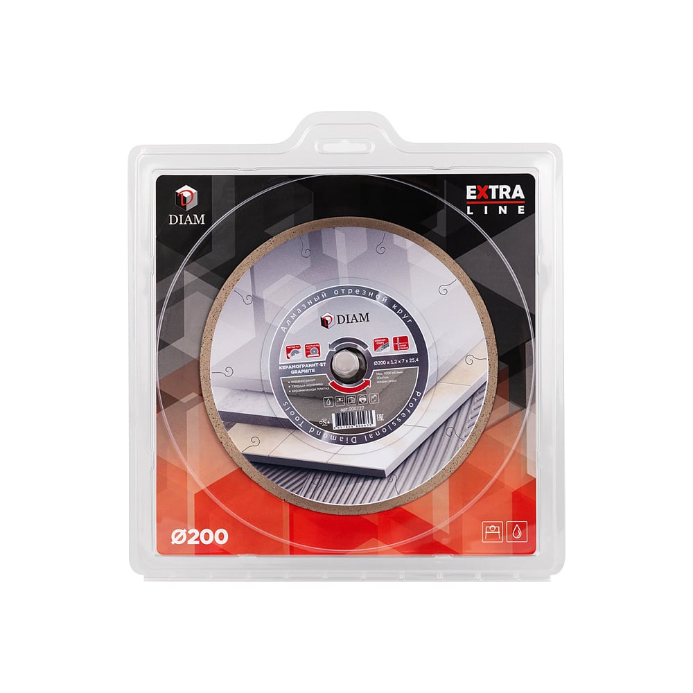 Изображение товара Диск алмазный Diam 1A1R для керамогранита 200 мм мокрый рез ST GRAPHITE