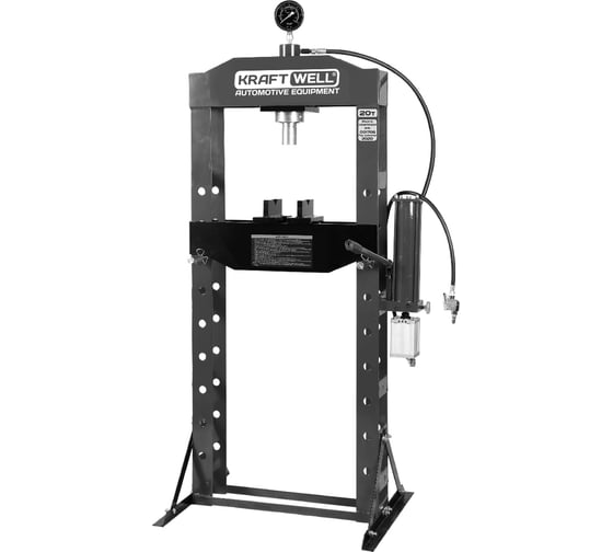 Изображение товара Пресс KraftWell  20 т, сварная рама с ручным и пневматическим приводом, напольный KRWPR20A