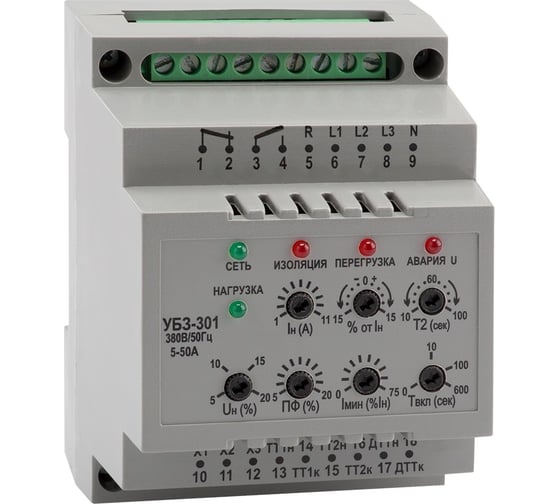 Изображение товара Реле защиты двигателя КЭАЗ OptiDin УБЗ-301-63-630-УХЛ3.1 139507