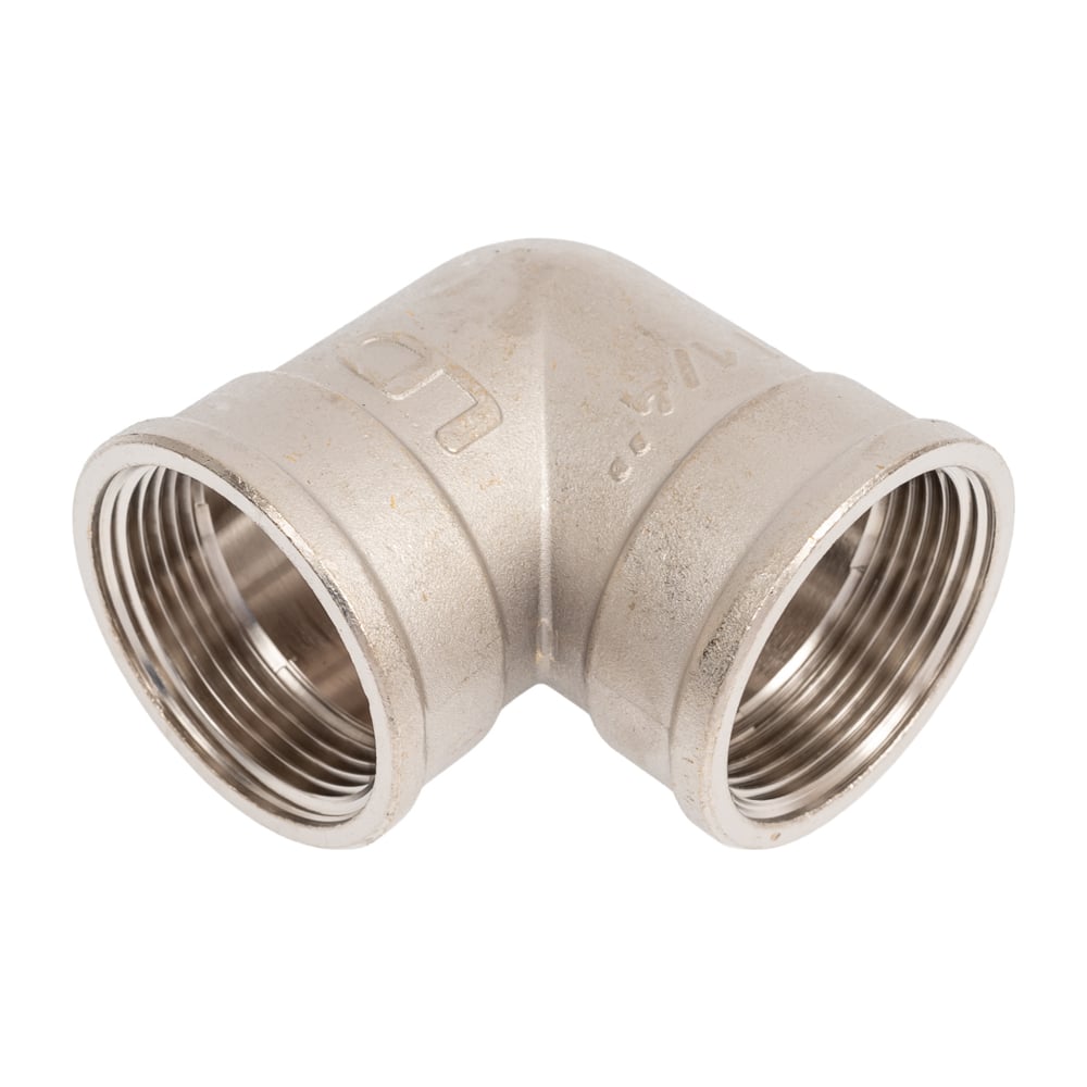 Изображение товара Угол LD PRIDE 90 градусов, DN32, 1 1/4" ВР/ВР, латунь никель LD.67.522.32