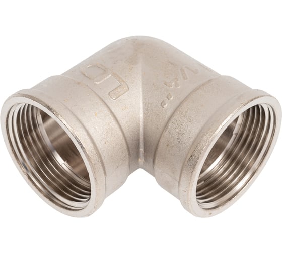 Изображение товара Угол LD PRIDE 90 градусов, DN32, 1 1/4" ВР/ВР, латунь никель LD.67.522.32