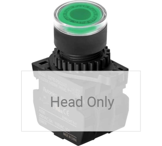 Изображение товара Кнопочный выключатель Autonics S2PR-P3G, зелёный, голова и основание, артикул A5550001412R