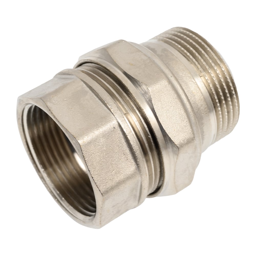 Сгон разъемный (американка) DN32 (1 1/4") ВР/НР латунь никель с биркой LD Pride LD.67.530.32