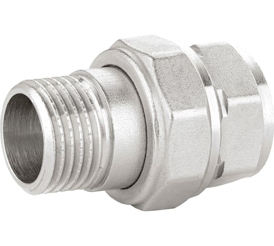 Изображение товара Сгон разъемный LD Pride, американка, DN32, 1 1/4" ВР/НР, латунь никель LD.67.530.32