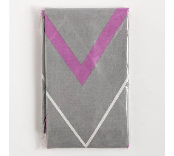 Изображение товара Простыня Этель 200*220 см, сиренево-серые зигзаги,поплин, 125 гр/м2, 100% хлопок 5450321