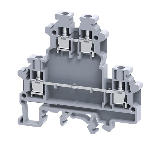 Изображение товара Клемма КЭАЗ двухярусная винтовая OptiClip ODL-2,5-2L-I-серый 50 шт 289801