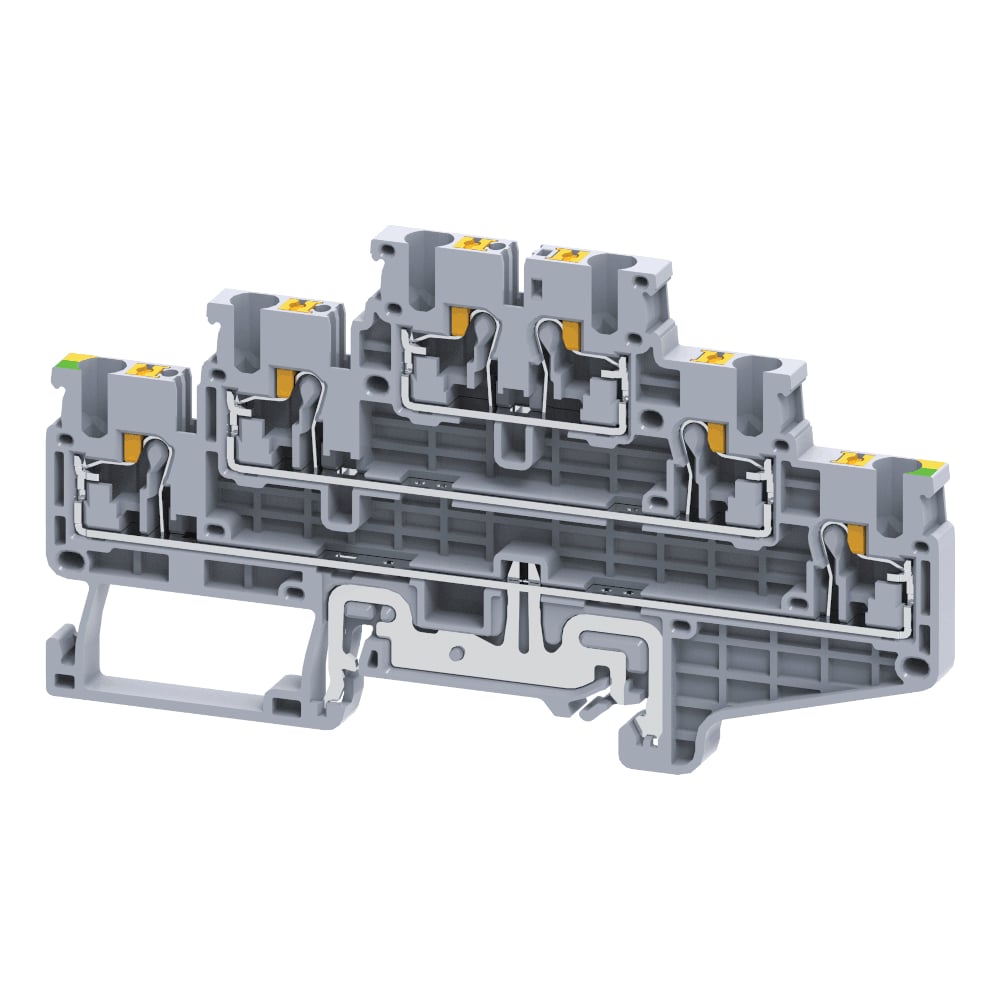 Клемма 3х-ярусная push-in КЭАЗ OptiClip CP3LG-2,5-3L-PE-I-(0,2-2,5)-PEN -50шт 331868