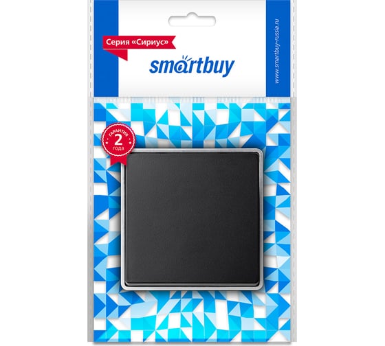 Изображение товара Выключатель 1-клавишный Smartbuy 10А черный Сириус SBE-07b-10-SW1-0