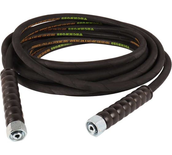 Изображение товара Шланг для АВД ACG 10 м 2-х оплеточный 2SN d-8 мм (гайка металл 22x1.5 - 22x1.5) с защитными ручка 1021388