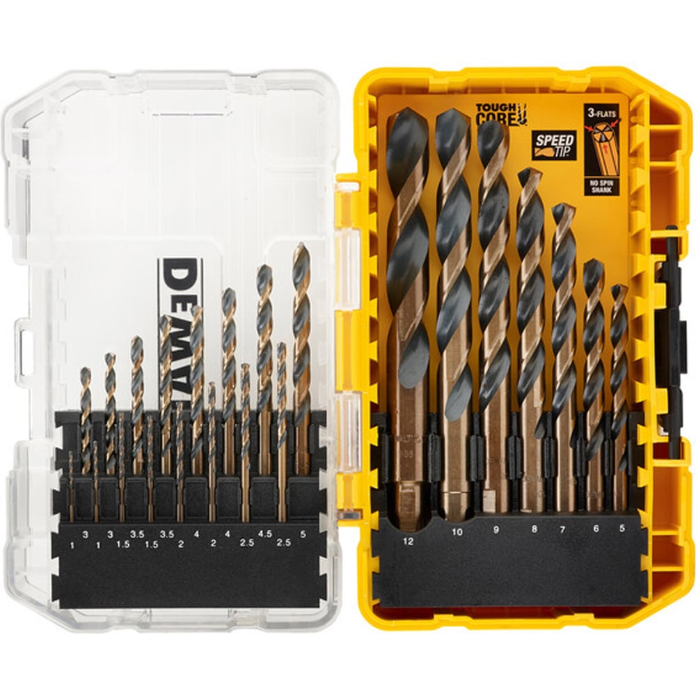 Изображение товара Набор сверл Dewalt DT70729 Black&Gold для металла 1-12 мм 23 шт