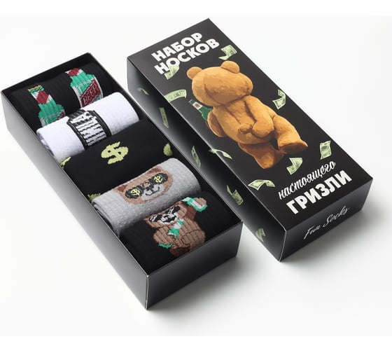 Изображение товара Набор мужских носков KAFTAN Гризли, размер 41-44 (27-29 см), 5 пар 10679654