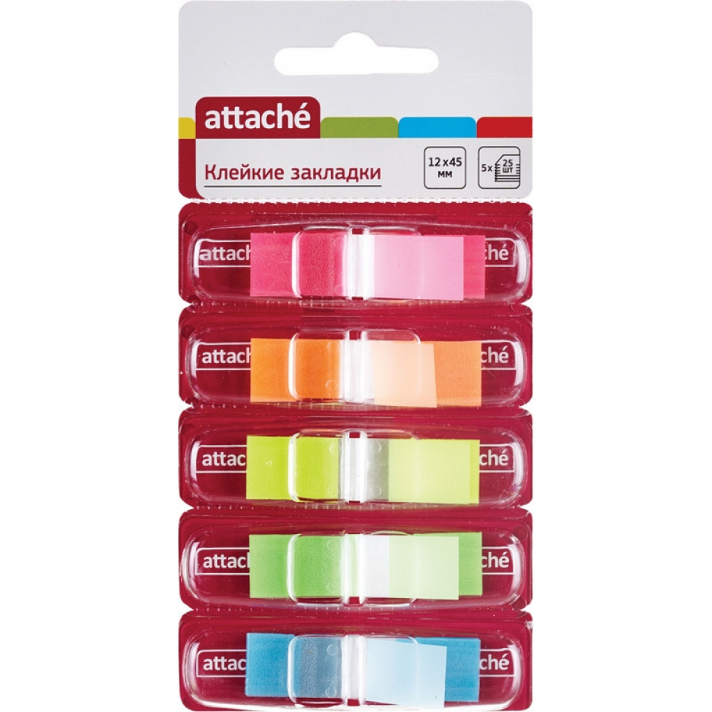 Пластиковые клейкие закладки Attache - 166746
