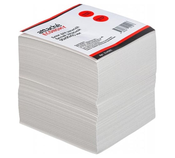 Изображение товара Запасной блок-кубик Attache ЭКОНОМ белый 9х9х9 60 г 65% 314593