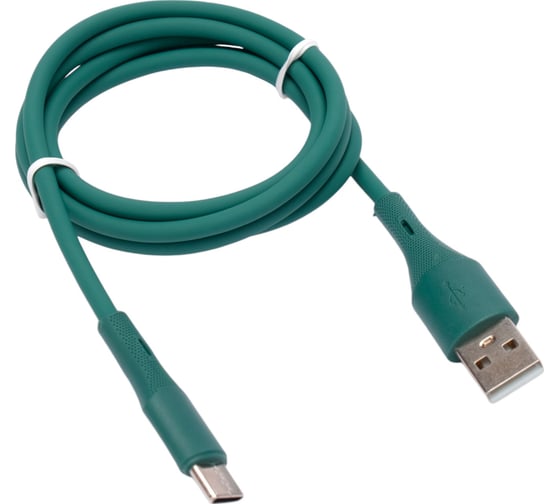 Изображение товара Кабель Cablexpert USB2.0 AM/Type-C, 3А, 18Вт, QC3.0, силиконовый, 24AWG, медь, Pro, 1м, зеленый, CC-USB2S-AMCM-1M-GN