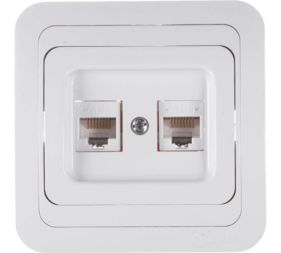 Изображение товара Розетка компьютерная MAKEL сат.5е MİMOZA белая, с белой вставкой 1 12036