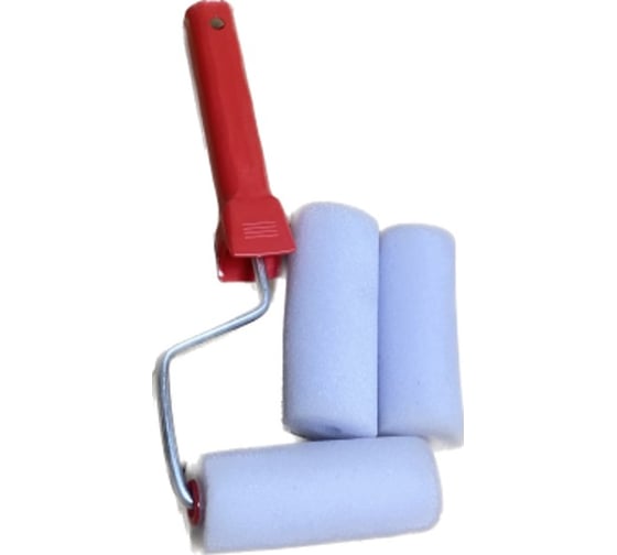 Изображение товара Набор Валик Поролон Малярок 65/16+2 шубки, плотность 25 гр./дм3, ручка 6 мм "" 250-1065