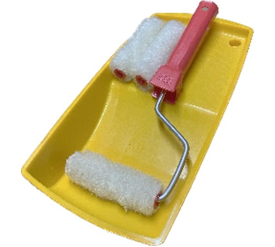 Изображение товара НАБОР Ванночка Малярок 15х29 см + МИНИ Валик "Мех Нат." 100 мм D 16 мм + 2 Ролика "ТЕРМОФЬЮЖН", ворс 16 мм, плот. 540 гр/м2, под ручку 6 мм, 535-3102