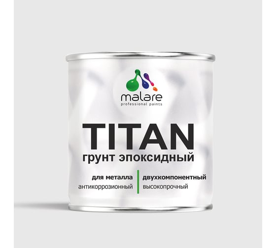 Изображение товара Эпоксидный грунт для авто MALARE TITAN / 2К автогрунтовка двухкомпонентная антикоррозионная высокопрочная, цвет белый (1 кг + 0,1 кг отвердитель) ЭГАВТ9003Г0100