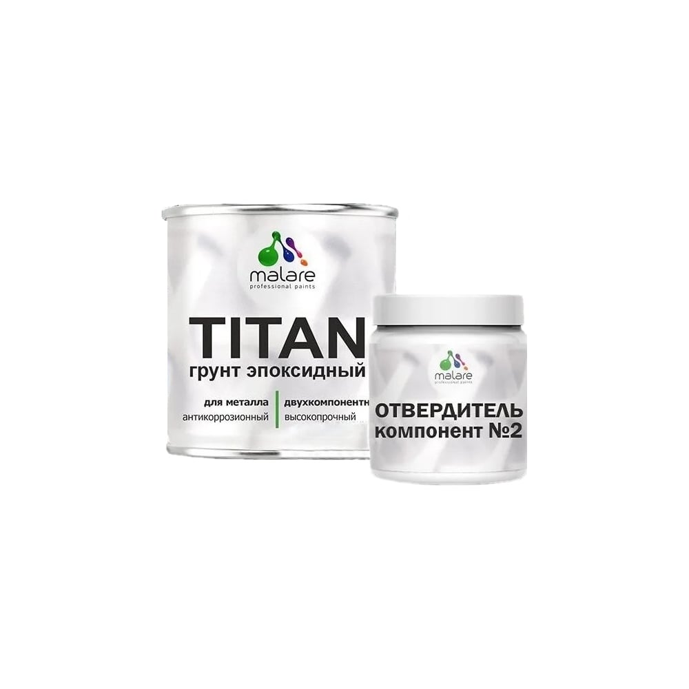 Изображение товара Эпоксидный грунт для авто MALARE TITAN двухкомпонентная антикоррозионная 10 кг + 1 кг отвердитель
