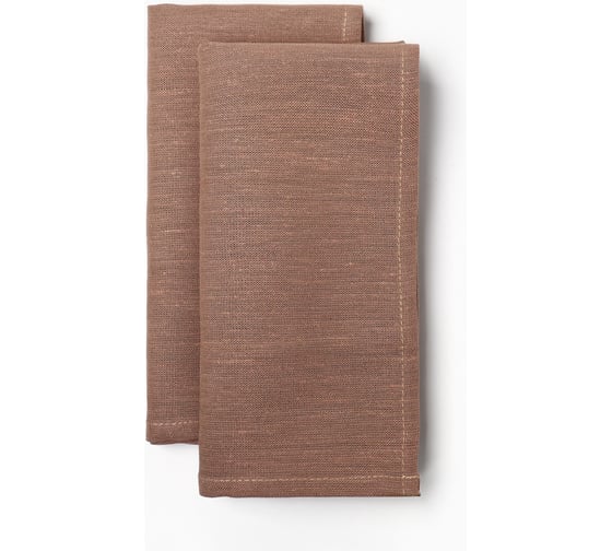 Изображение товара Набор салфеток Этель с декоративными кольцами Sand 40x40 см - 2 шт, 100% лён 10836232
