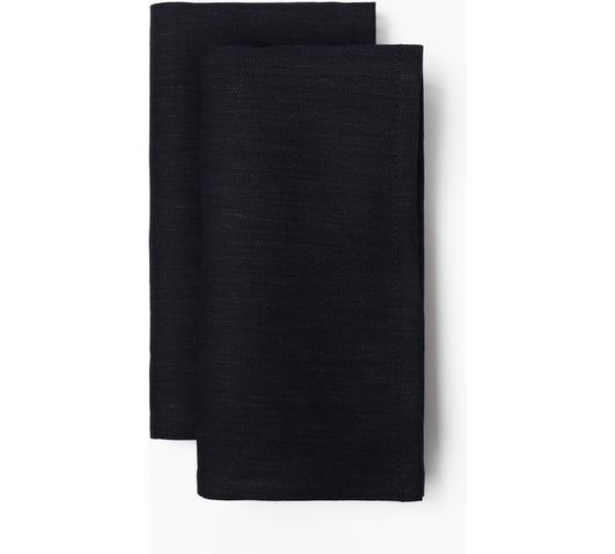 Изображение товара Набор салфеток Этель с декоративными кольцами Dark 40x40 см - 2 шт, 100% лён 10836234