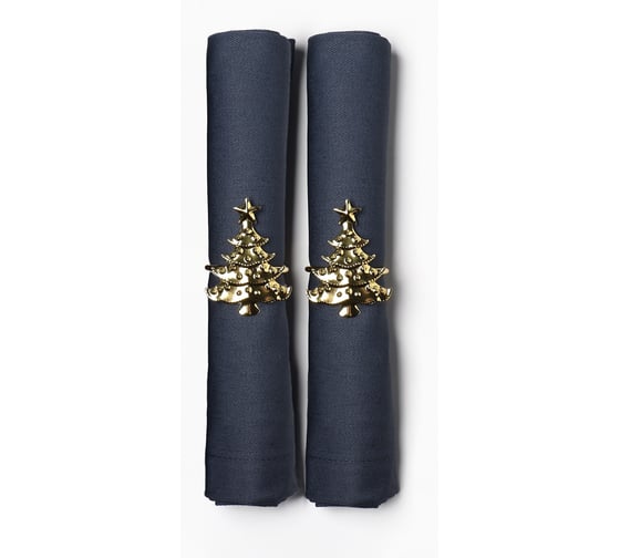 Изображение товара Набор салфеток Этель с декоративными кольцами Сказочная ёлка 40x40 см - 2 шт, 100% хлопок 10836257