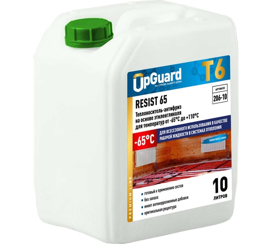 Изображение товара Теплоноситель на основе этиленгликоля UPGUARD T6 RESIST -65, 10л. до -65°С. 206-10