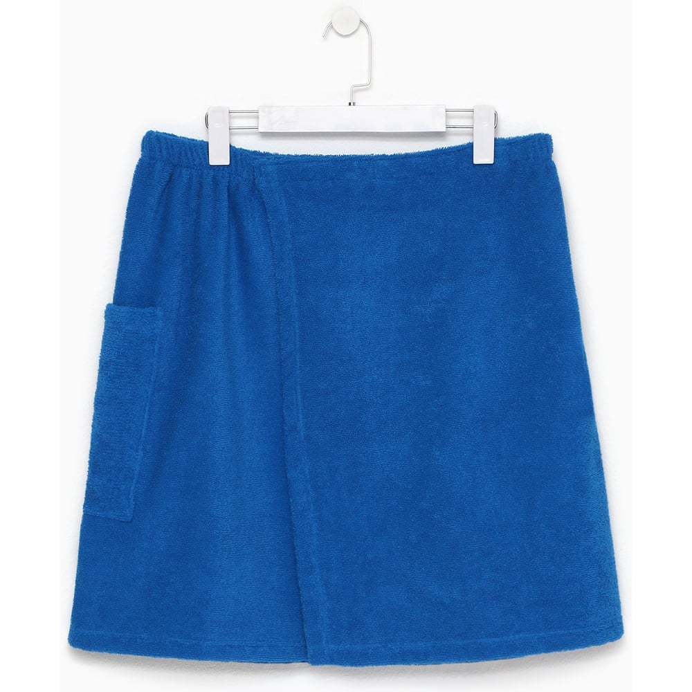 Изображение товара Полотенце банное Килт с карманом, 50×150 см, синий, 100% хлопок