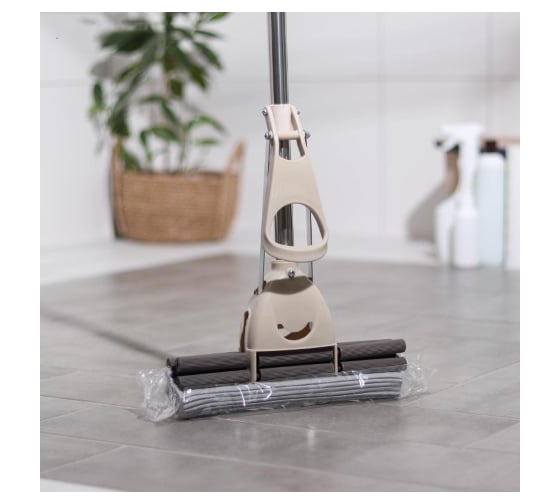 Изображение товара Швабра Доляна PVA с двойным роликом, стальной телескопический черенок 28х6х105 130 см 3092676