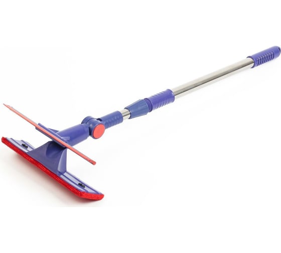 Изображение товара Окномойка Доляна с насадкой велюр, стальная телескопическая ручка, фиксатор, сгон силикон 3092593