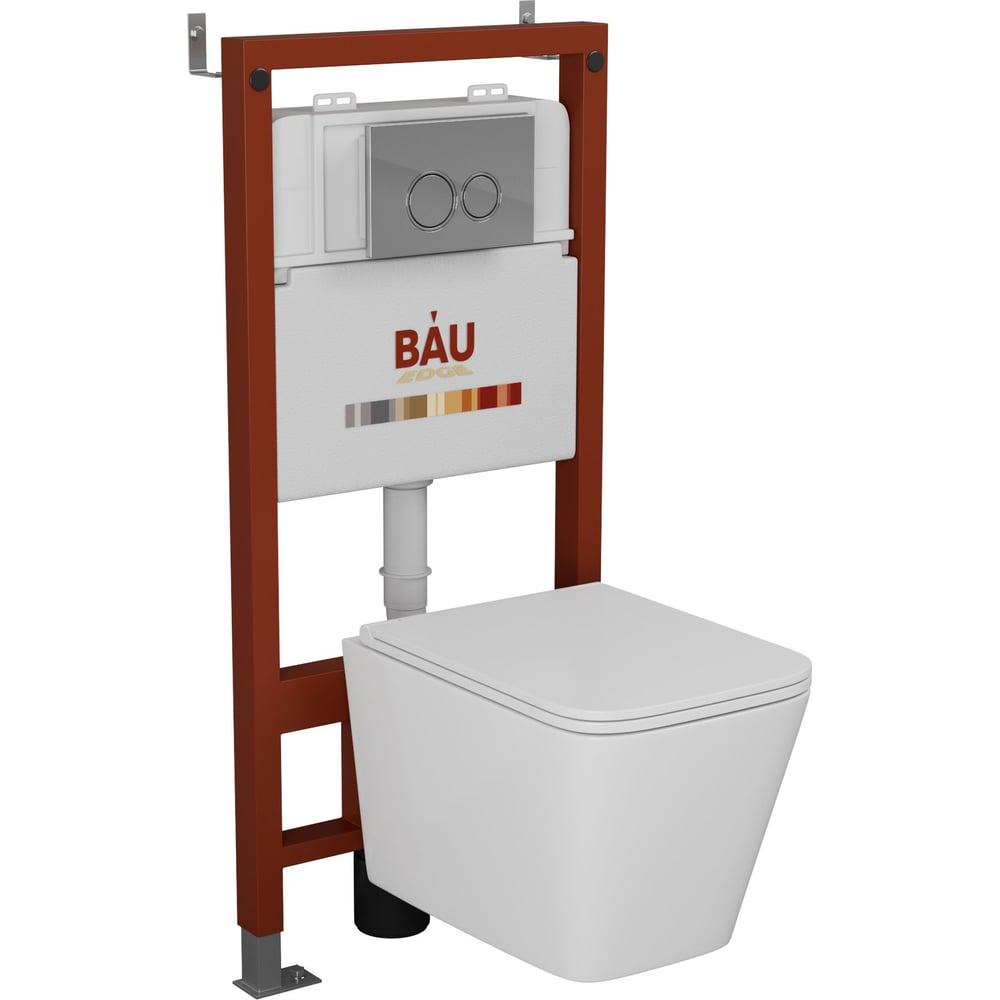 Изображение товара Комплект BAU 6 в 1 Bauedge- модернизированный унитаз с инсталляцией и сиденьем