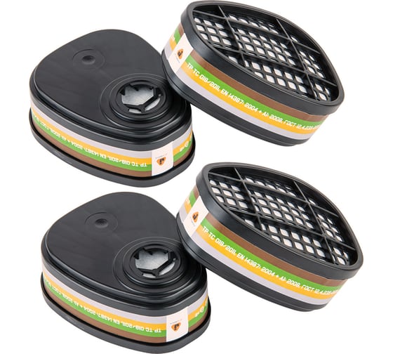 Изображение товара Фильтр для защиты от органических, неорганических, кислых газов и аммиака класса АВЕК2, 4 шт Jeta Safety 6641/4