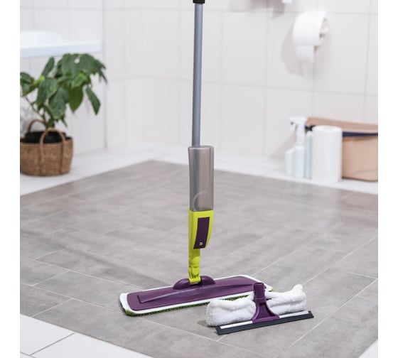 Изображение товара Швабра Доляна с распылителем + дополнительная насадка для мойки стекол, микрофибра 5254647