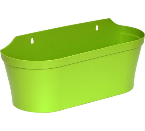 Изображение товара Цветочное кашпо на стену Протэкт 14х40х15 см, зеленый киви КЦ-14 ЗК