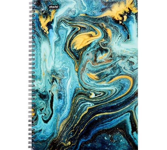 Изображение товара Бизнес-тетрадь Attache Selection А4, 96л, клетка, греб, ламинированная обложка Fluid бирюзовый 1061716